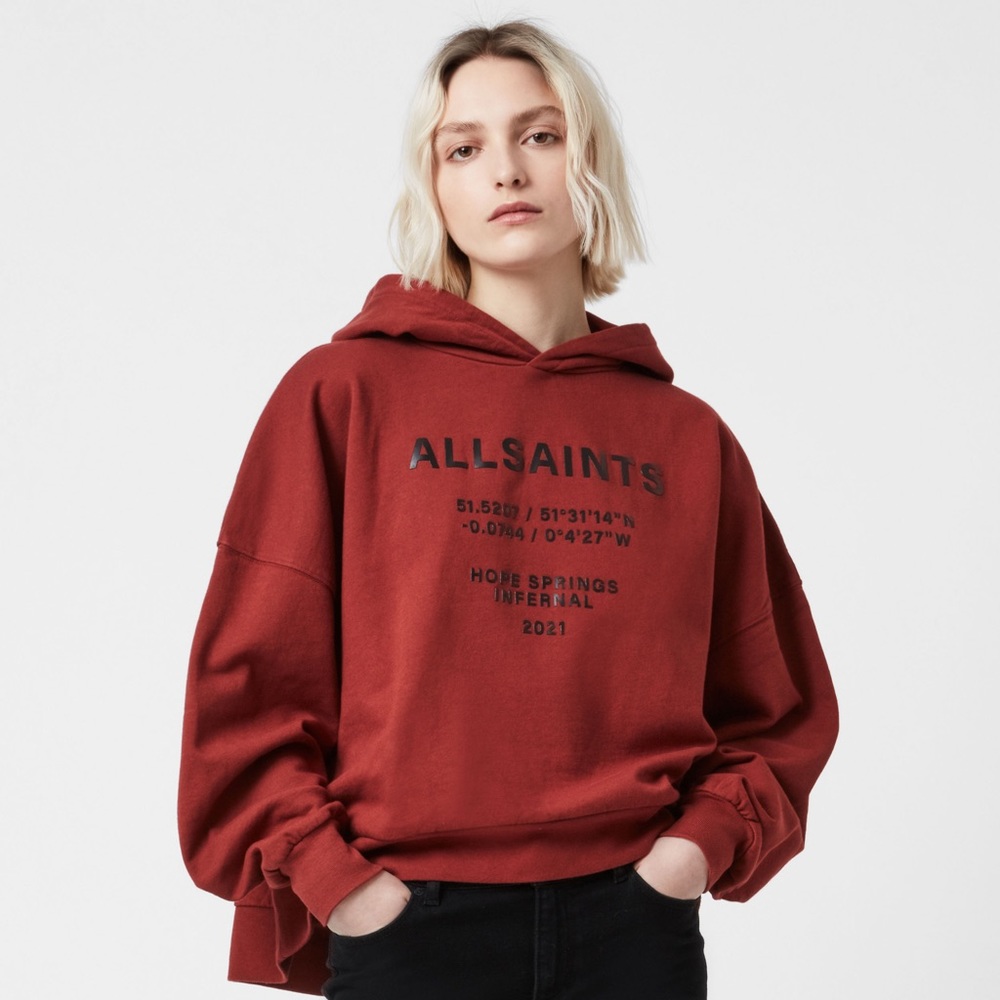 ALL SAINTS NWT - Co-ordinates Talie Hoodie, Arabian Red, Size M